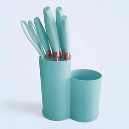 Kit 19 Utensílios Pequeno Cozinha Luxo Moderno Facas Tábua - 4