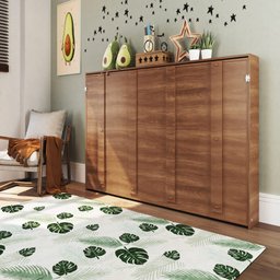 Cama Articulável Solteiro Phoenix Horizontal para Parede Nogal Cs090 Art In Móveis - 2