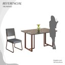Ver imagem 5 de Conjunto Sala de Jantar Mesa 120x90cm Base Lunna Tampo MDF Laca com Vidro Napoli Marrom/Grafite