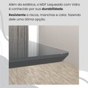 Ver mais imagens de Conjunto Sala de Jantar Mesa 120x90cm Base Lunna Tampo MDF Laca com Vidro Napoli Marrom/Grafite