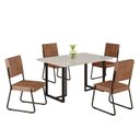 Ver imagem 2 de Conjunto Sala de Jantar Mesa 120x90cm Base Lunna Tampo MDF Laca com Vidro Napoli Preto/Marrom