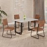 Conjunto Sala de Jantar Mesa 120x90cm Base Lunna Tampo Mdf Laca com Vidro Napoli - 1