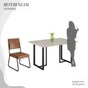 Ver imagem 5 de Conjunto Sala de Jantar Mesa 120x90cm Base Lunna Tampo MDF Laca com Vidro Napoli Preto/Marrom