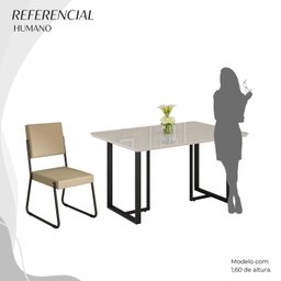 Conjunto Sala de Jantar Mesa 120x90cm Base Lunna Tampo Mdf Laca com Vidro Napoli - 5