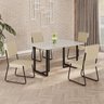 Conjunto Sala de Jantar Mesa 120x90cm Base Lunna Tampo Mdf Laca com Vidro Napoli - 1