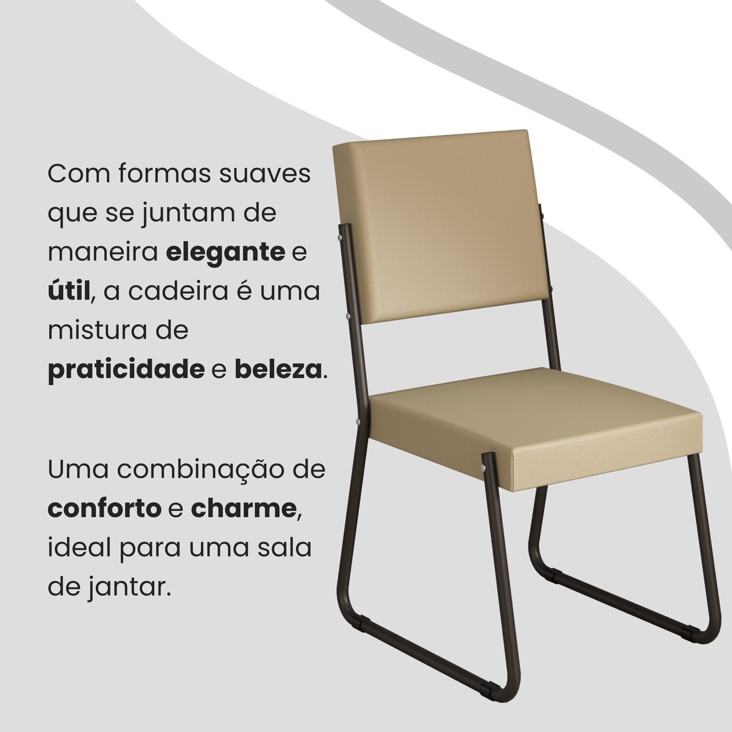 Conjunto Sala de Jantar Mesa 120x90cm Base Lunna Tampo Mdf Laca com Vidro Napoli - 7