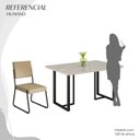 Ver imagem 5 de Conjunto Sala de Jantar Mesa 120x90cm Base Lunna Tampo MDF Laca com Vidro Napoli Preto/Creme