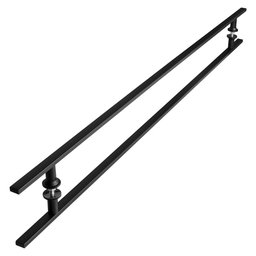 Puxador De Porta Preto Inox Vidro Pivotante 180 cm M.S - 7