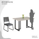 Ver imagem 5 de Conjunto Sala de Jantar Mesa 120x90cm Base Lunna Tampo MDF Laca com Vidro Napoli Preto/Grafite