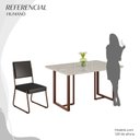 Ver imagem 5 de Conjunto Sala de Jantar Mesa 120x90cm Base Lunna Tampo MDF Laca com Vidro Napoli Marrom/Preto
