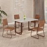 Conjunto Sala de Jantar Mesa 120x90cm Base Lunna Tampo Mdf Laca com Vidro Napoli - 1