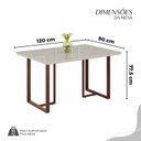 Ver imagem 3 de Conjunto Sala de Jantar Mesa 120x90cm Base Lunna Tampo MDF Laca com Vidro Napoli Marrom