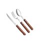 Jogo de talheres de mesa para carne lâmina Inox cabo madeira 24pçs UP Home - 2