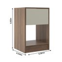 Ver imagem 3 de Mesa de Cabeceira Cor Castanh/off Retro com Gaveta e Nicho