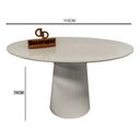 Ver imagem 2 de Mesa de Jantar Cone Laqueado 4 Lugares Redonda MDF com Vidro Off White Decoraper 110cm