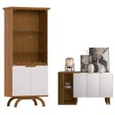 Ver imagem 1 de Cristaleira Vicenza com Aparador Buffet Berlim Ype Off White – New Ceval