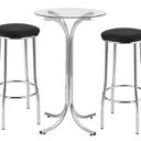 Ver imagem 1 de Conjunto Sala de Jantar Mesa com 2 Banquetas Luna Cromado/Preto