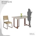 Ver imagem 5 de Conjunto Sala de Jantar Mesa 120x90cm Base Lunna Tampo MDF Laca com Vidro Napoli Marrom/Creme