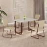 Conjunto Sala de Jantar Mesa 120x90cm Base Lunna Tampo Mdf Laca com Vidro Napoli - 1