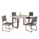 Ver imagem 2 de Conjunto Sala de Jantar Mesa 120x90cm Base Lunna Tampo Mdf Laca com Vidro Napoli