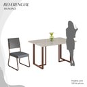 Ver imagem 5 de Conjunto Sala de Jantar Mesa 120x90cm Base Lunna Tampo Mdf Laca com Vidro Napoli
