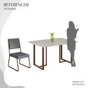 Ver imagem 5 de Conjunto Sala de Jantar Mesa 120x90cm Base Lunna Tampo MDF Laca com Vidro Napoli Marrom/Grafite