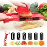 Fatiador de Legumes Mandoline 10 em 1 Profissional com Ralador Aço Inox Multiuso:vermelho - 1