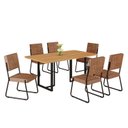 Ver imagem 2 de Conjunto Sala de Jantar Mesa 160x90cm Base Lunna Tampo MDF Napoli Preto/Marrom