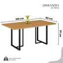 Ver imagem 3 de Conjunto Sala de Jantar Mesa 160x90cm Base Lunna Tampo MDF Napoli Preto/Creme