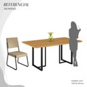 Ver imagem 5 de Conjunto Sala de Jantar Mesa 160x90cm Base Lunna Tampo MDF Napoli Preto/Creme