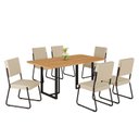 Ver imagem 2 de Conjunto Sala de Jantar Mesa 160x90cm Base Lunna Tampo MDF Napoli Preto/Creme
