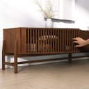 Ver imagem 7 de Rack para Sala 85 Polegadas Madeira Maciça 220 Cm Minimalista Cor Imbuia Adamo