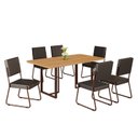 Ver imagem 2 de Conjunto Sala de Jantar Mesa 160x90cm Base Lunna Tampo MDF Napoli Marrom/Preto