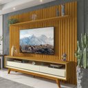 Ver imagem 1 de Rack com Painel Ripado para Tv até 90 Polegadas 3 Gavetas com Pés Requinte/nobre Clean 100% MDF