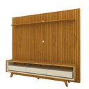 Ver imagem 2 de Rack com Painel Ripado para Tv até 90 Polegadas 3 Gavetas com Pés Requinte/nobre Clean 100% MDF