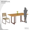 Ver imagem 5 de Conjunto Sala de Jantar Mesa 160x90cm Base Lunna Tampo MDF Napoli Marrom/Creme