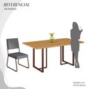 Ver imagem 5 de Conjunto Sala de Jantar Mesa 160x90cm Base Lunna Tampo MDF Napoli Marrom/Grafite
