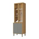 Ver imagem 2 de Cristaleira Colors 4 Portas 100% Mdf com Vidro Freijó/moss - Kits Paraná