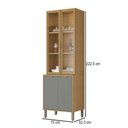 Ver imagem 4 de Cristaleira Colors 4 Portas 100% Mdf com Vidro Freijó/moss - Kits Paraná