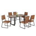 Ver imagem 2 de Conjunto Sala de Jantar Mesa 160x90cm Base Lunna Tampo MDF Laca com Vidro Napoli Preto/Marrom