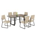 Ver imagem 2 de Conjunto Sala de Jantar Mesa 160x90cm Base Lunna Tampo MDF Laca com Vidro Napoli Preto/Creme