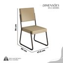 Ver imagem 4 de Conjunto Sala de Jantar Mesa 160x90cm Base Lunna Tampo MDF Laca com Vidro Napoli Preto/Creme