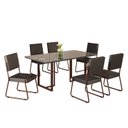 Ver imagem 2 de Conjunto Sala de Jantar Mesa 160x90cm Base Lunna Tampo MDF Laca com Vidro Napoli Marrom/Preto