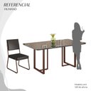 Ver imagem 5 de Conjunto Sala de Jantar Mesa 160x90cm Base Lunna Tampo MDF Laca com Vidro Napoli Marrom/Preto