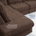 Ver imagem 6 de Sofá de Canto Retrátil Chaise Lado Esquerdo 4 Lugares Nest CabeCasa MadeiraOriginals Marrom
