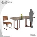 Ver imagem 5 de Conjunto Sala de Jantar Mesa 160x90cm Base Lunna Tampo MDF Laca com Vidro Napoli Marrom