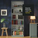 Ver imagem 6 de Kit Madesa com 2 Estantes Livreiro 6908 Cinza Cor:Cinza