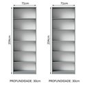 Ver imagem 3 de Kit Madesa com 2 Estantes Livreiro 6908 Cinza Cor:Cinza