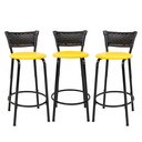 Ver imagem 1 de Kit 3 Banquetas para Balcão Cozinha Gourmet Junco Preto Bancada Ilha Banco 60cm Itagold