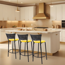 Ver imagem 6 de Kit 3 Banquetas para Balcão Cozinha Gourmet Junco Preto Bancada Ilha Banco 60cm Itagold
